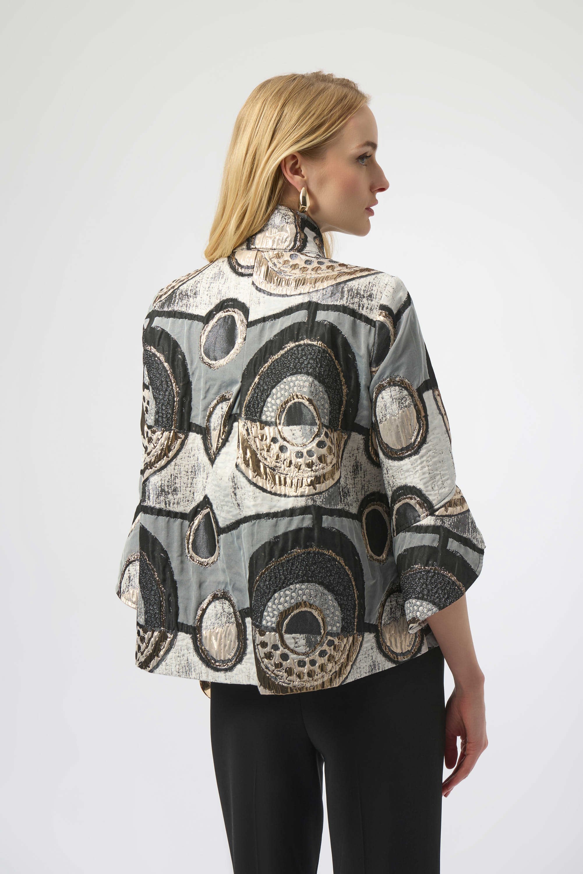 Joseph Ribkoff Abstract Jacquard Trapeze Jacket