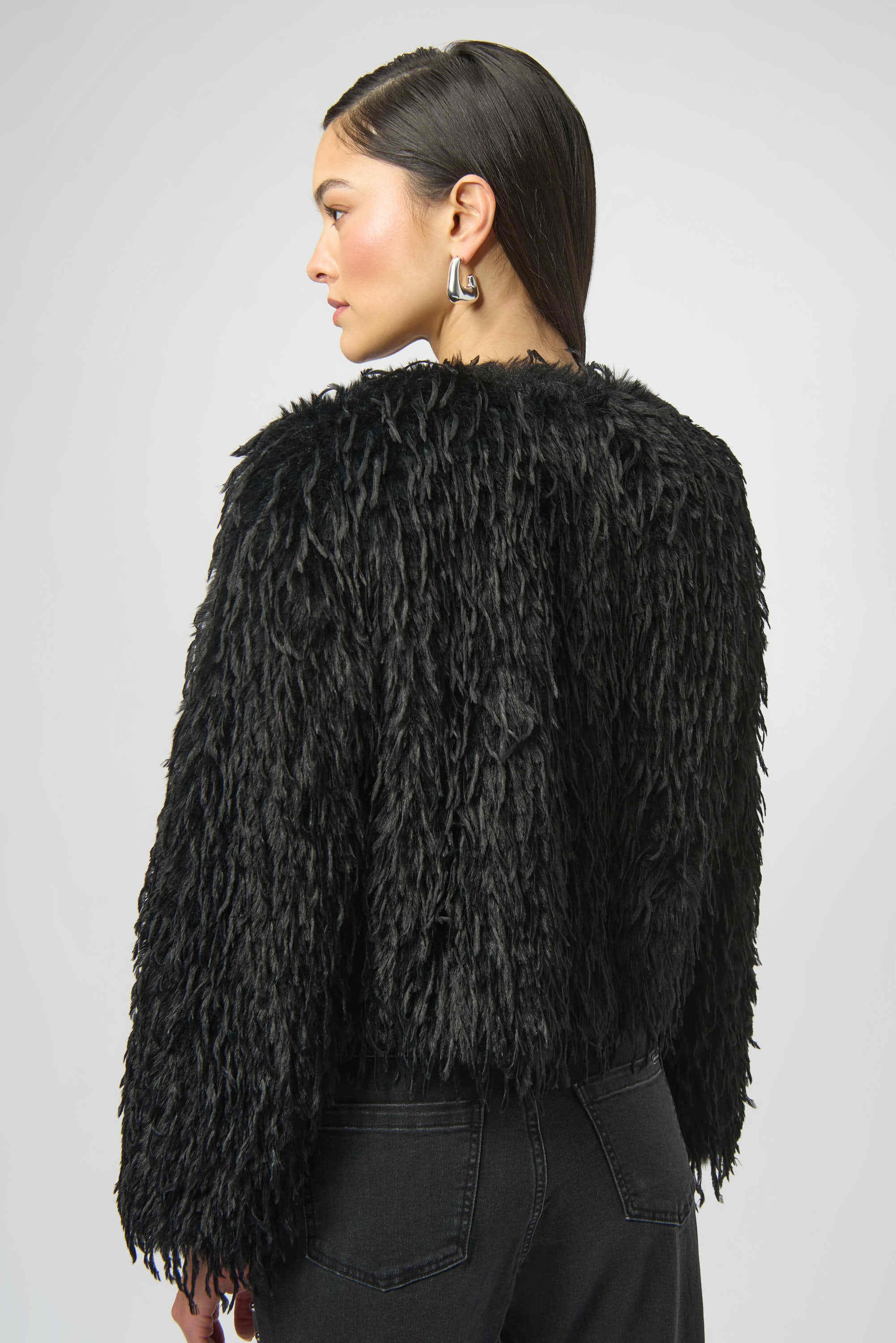 Joseph Ribkoff Faux Fur Jacket Black