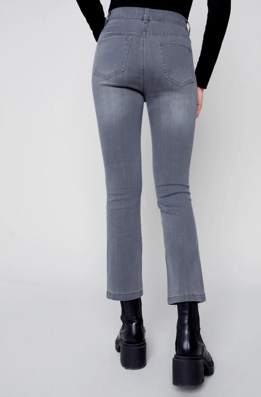 CHAR Bootcut Stretch Denim Pants - Medium Gray