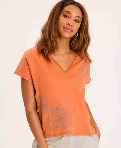 ZCVI Jolina Embroidered Top Sienna