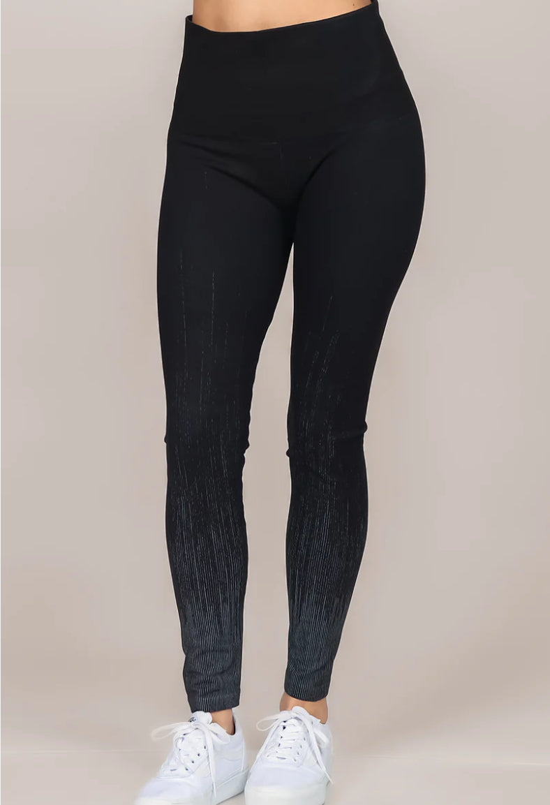 M.Rena Pinstripe Ombré Print Legging Onyx