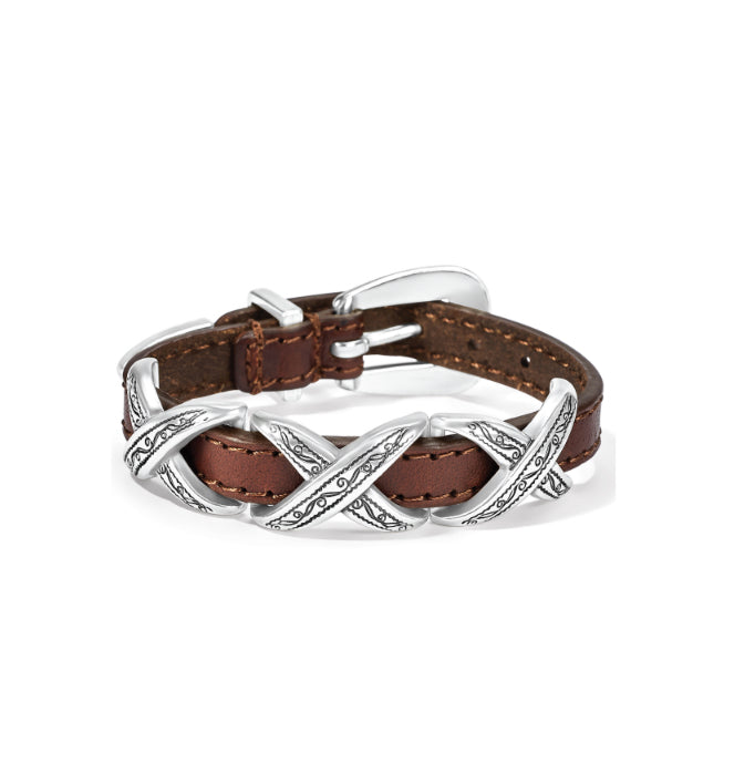 Brighton Brown Krisskross Etched Bracelet