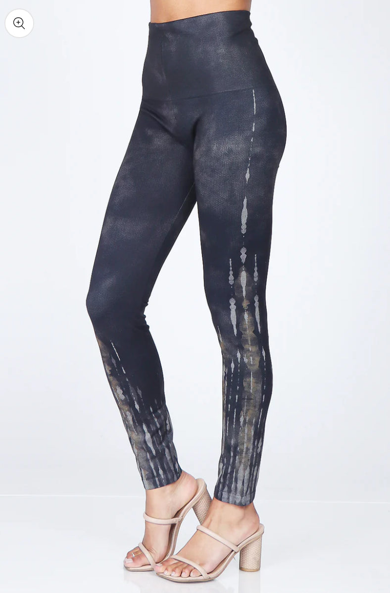 M.Rena Reverse Dye Ink Blot Printed Legging Caviar