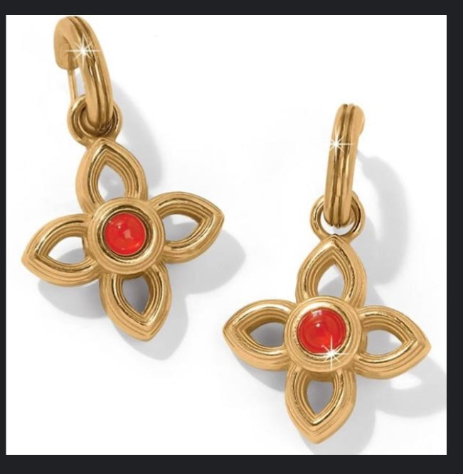 Brig JA9996 Venetian gem flower reversible drop earrings