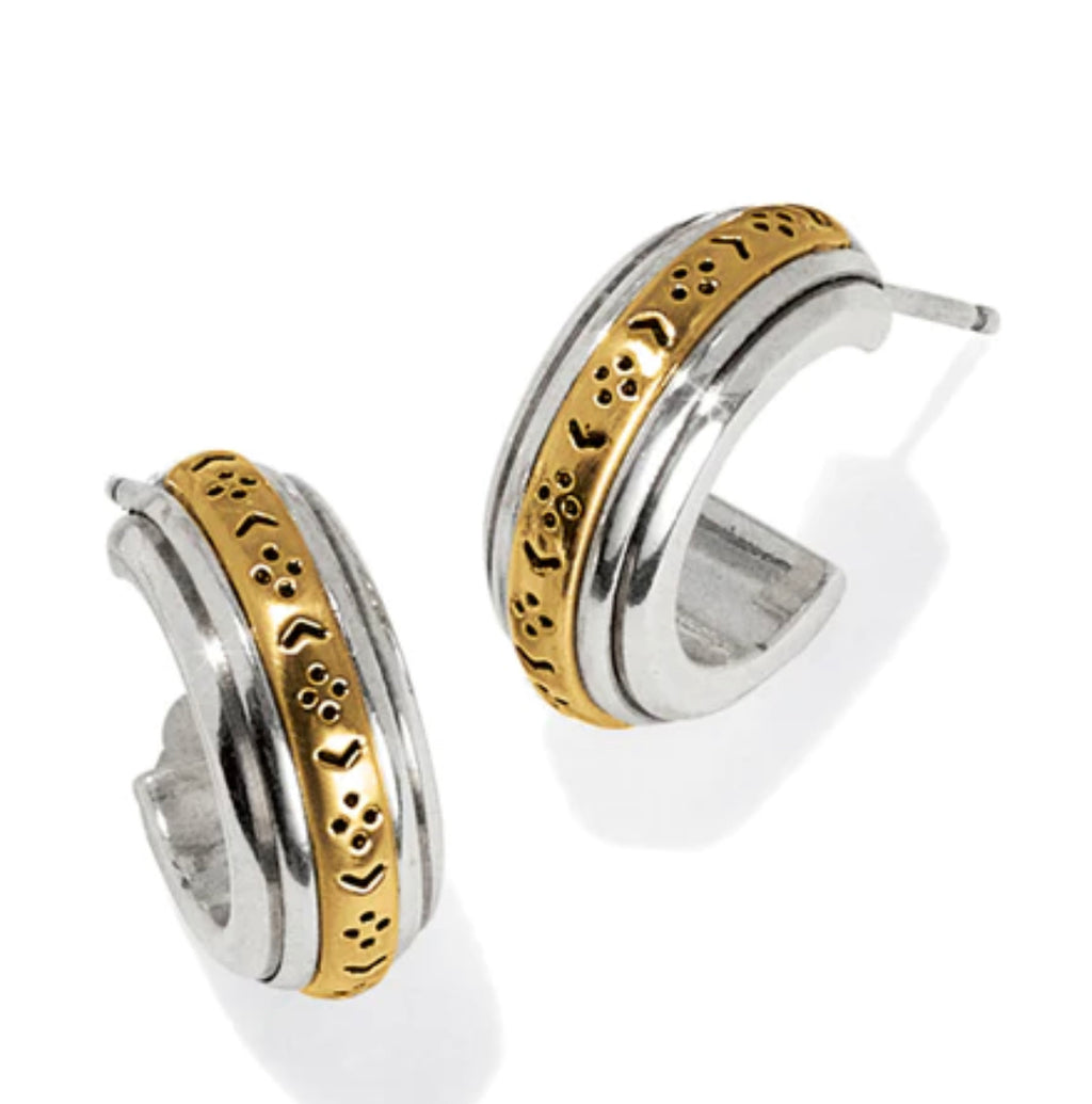 Mosaic Two-Tone Mini Hoop Earrings Ja9925