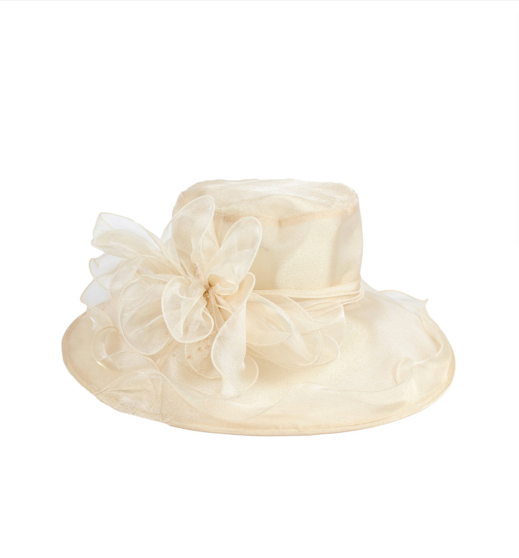 Fancy Floral Embellised Derby Hat 6450