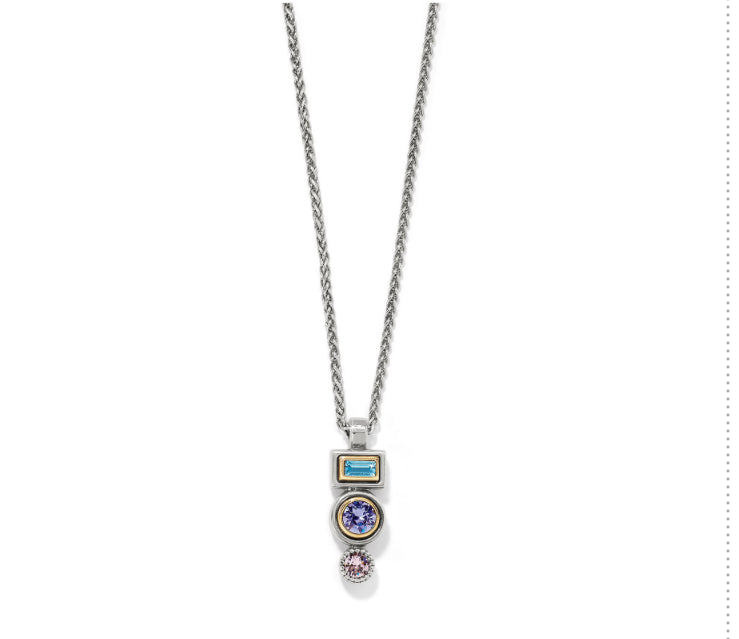 Halo Gleam Drop Necklace Silver