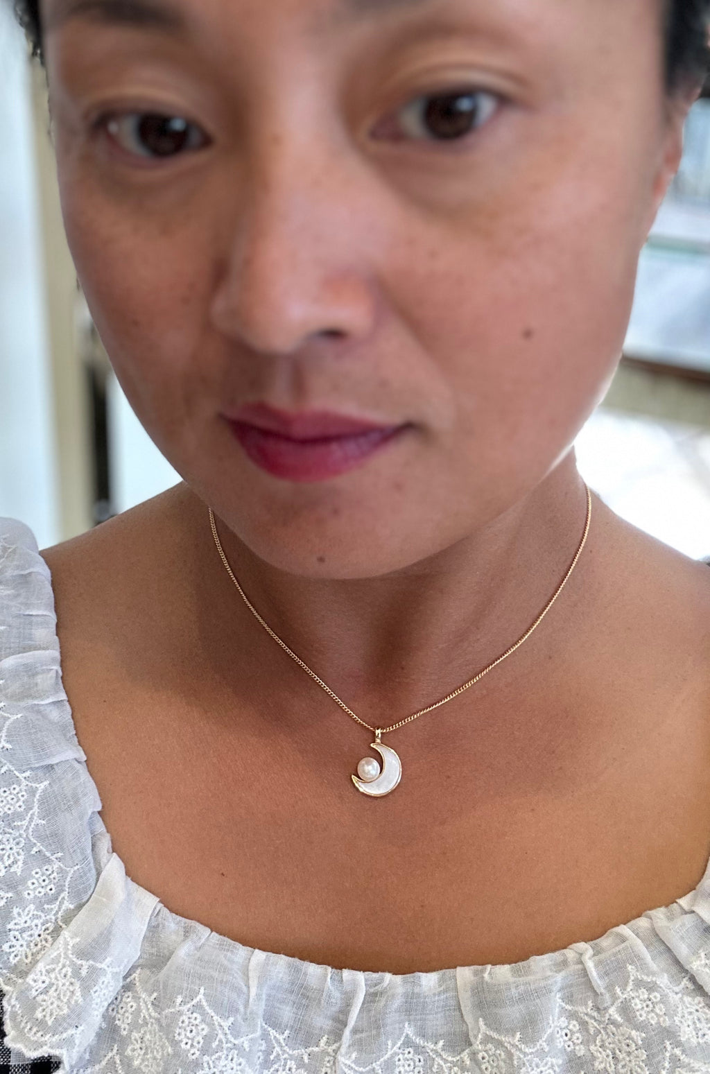 FUYU MOON AND STAR PEARL NECKLACE