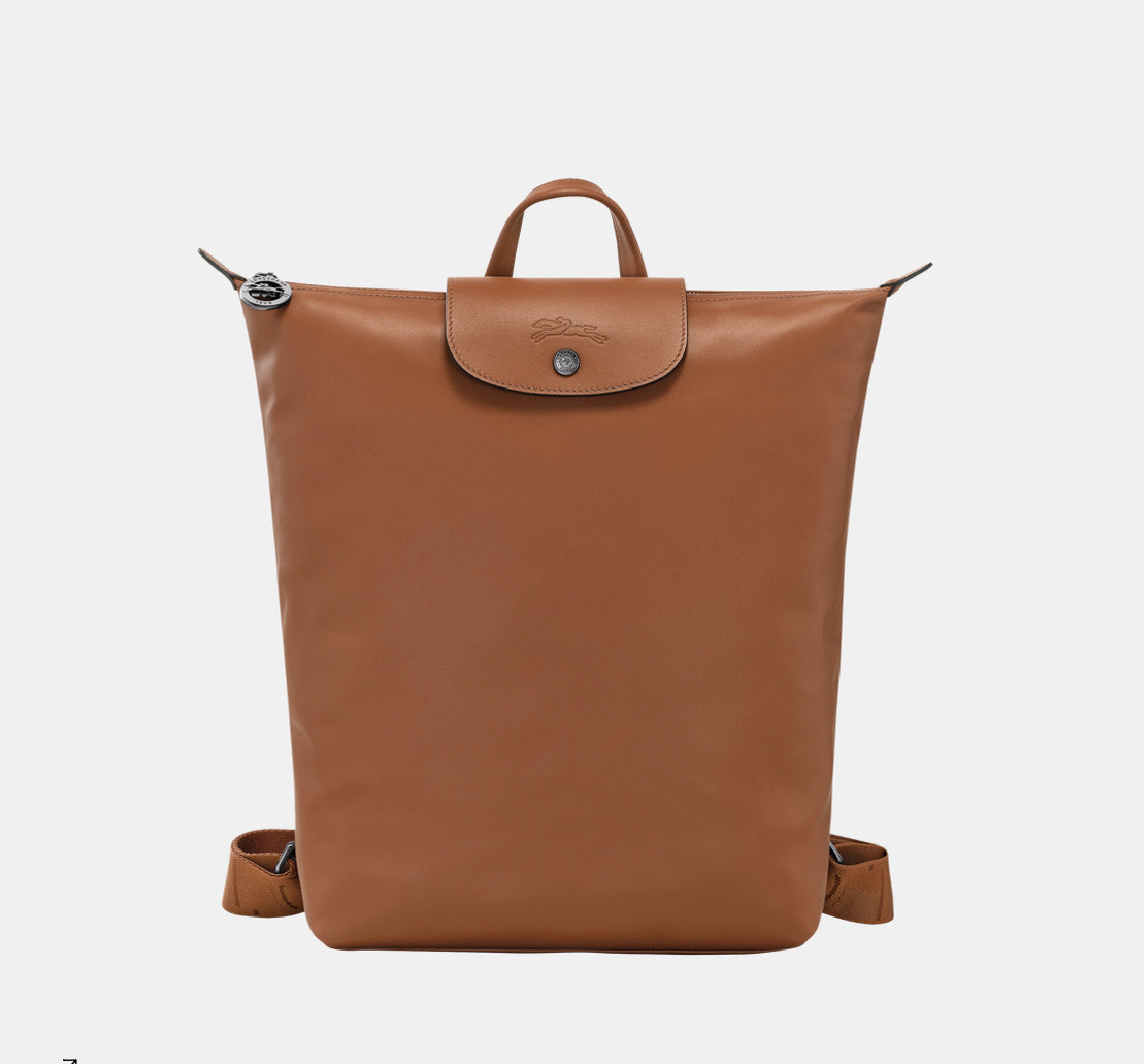 Longchamp rich cognac soft grain leather backpack Le Pliage Original M Backpack Cognac - Recycled canvas  main image 3