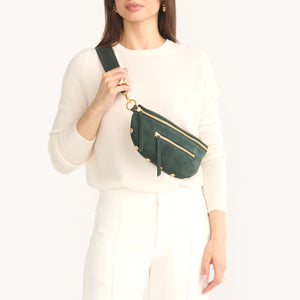 Hammitt Charles Crossbody Med Green Suede