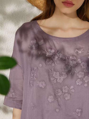 Embroidered Ramie Blouse