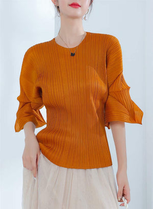 Crinkled Puff Sleeve Top