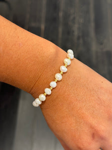 FUYU Gold Beads Fresh Pearl Bracelet