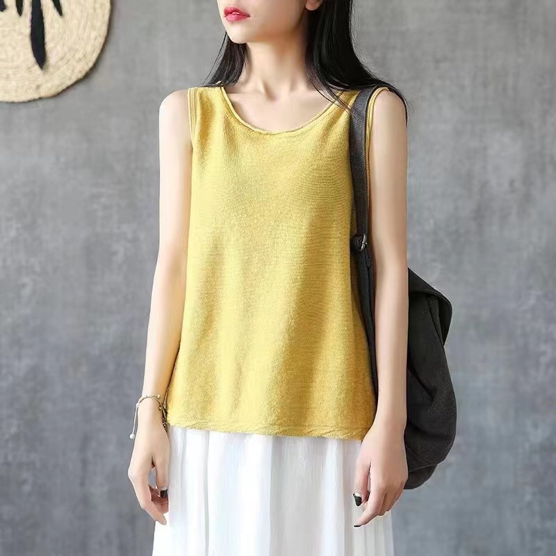 OUBE 333 LINEN TANK TOP