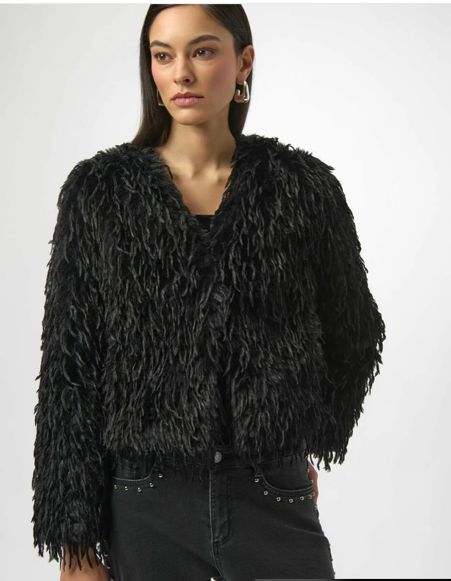Joseph Ribkoff Faux Fur Jacket Black