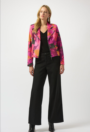 Joseph Ribkoff Floral Biker Jacket