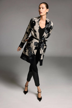 Joseph Ribkoff Jacquard Knit Long Cardigan
