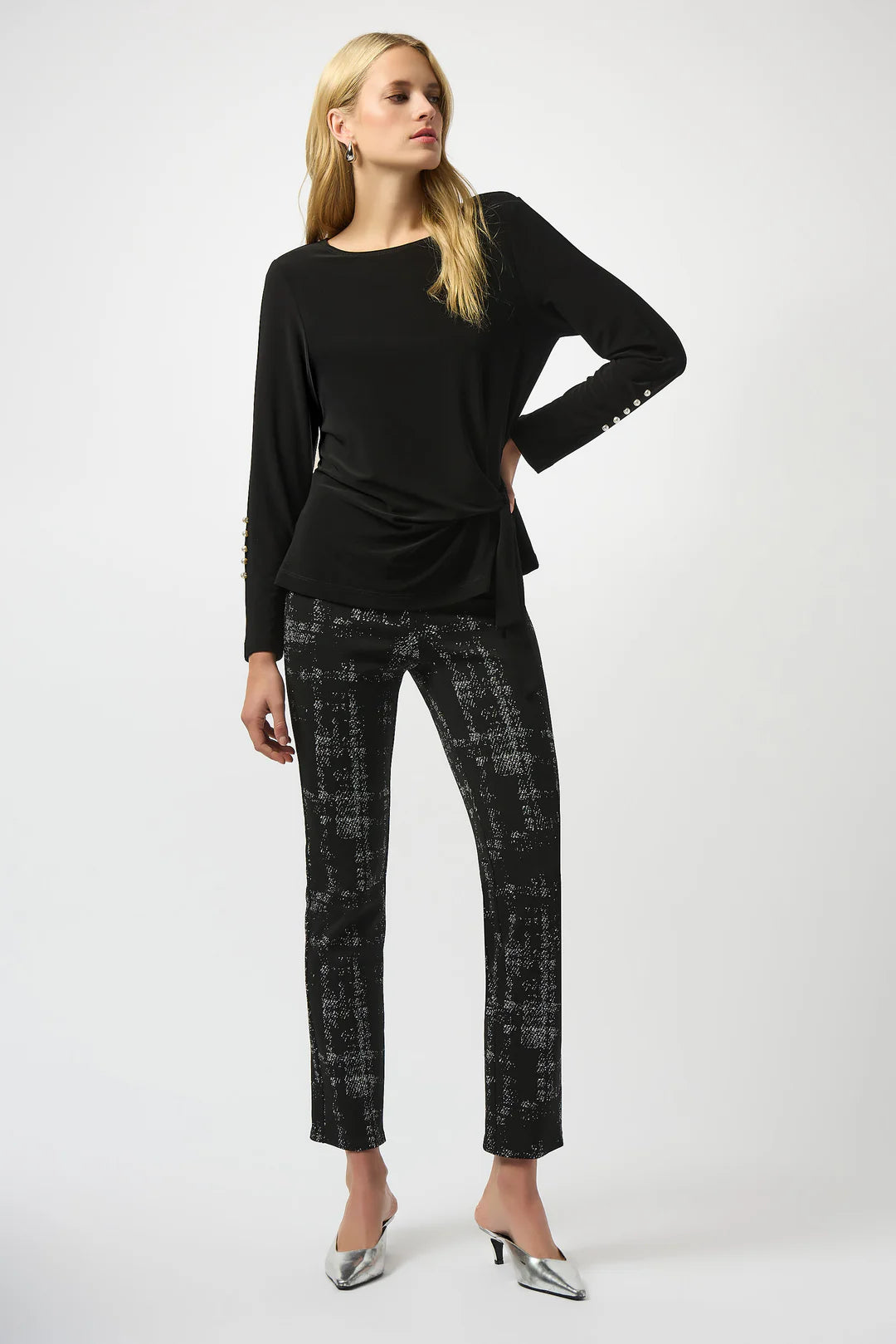 Joseph Ribkoff Plaid Ankle-Length Trousers