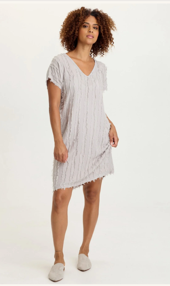 XCVI Kenyon Stripe Voile V-Neck Dress – Clutch