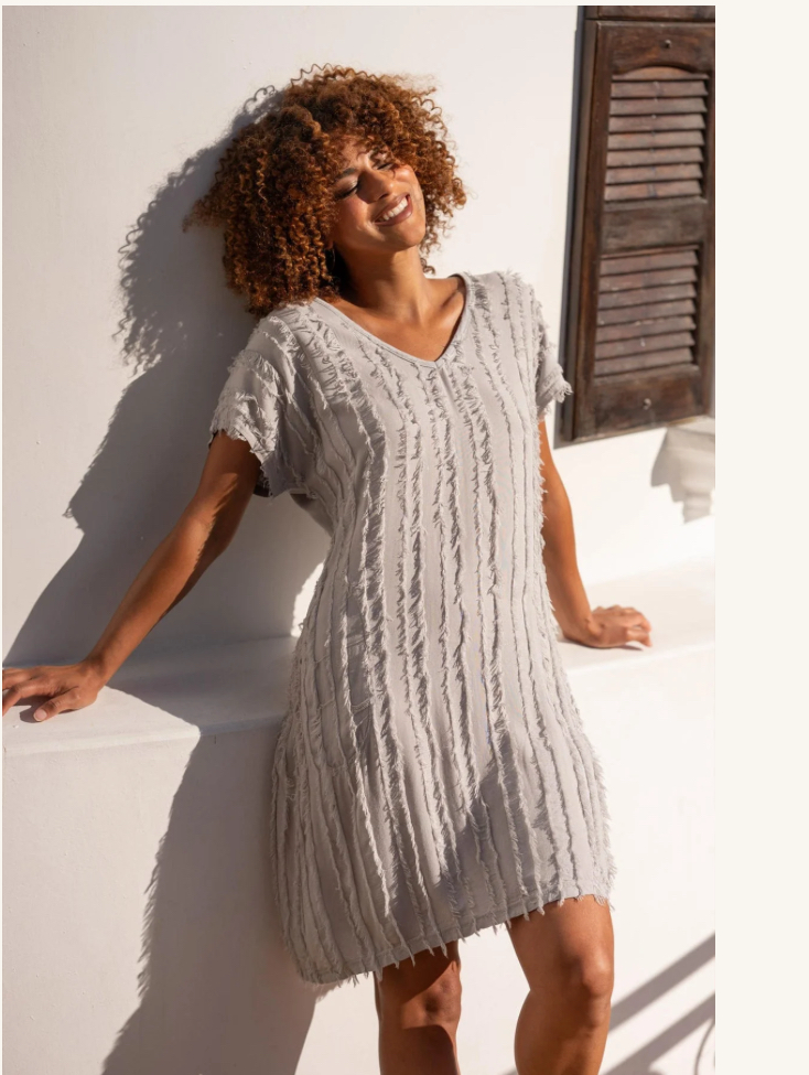 【レア美品】ヌキテパ COTTON VOILE EMB V NECK DRESS XCVI Kenyon Stripe Voile V-Neck Dress – Clutch