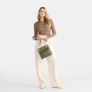 LANDSCAPE GREEN TONY MEDIUM CROSSBODY BAG ZIP REAL PERSON