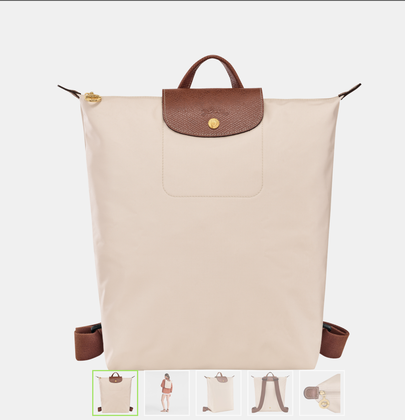 LONGCHAMPベージュ ナイロンリュック Longchamp Le Pliage Medium Backpack Paper – Clutch