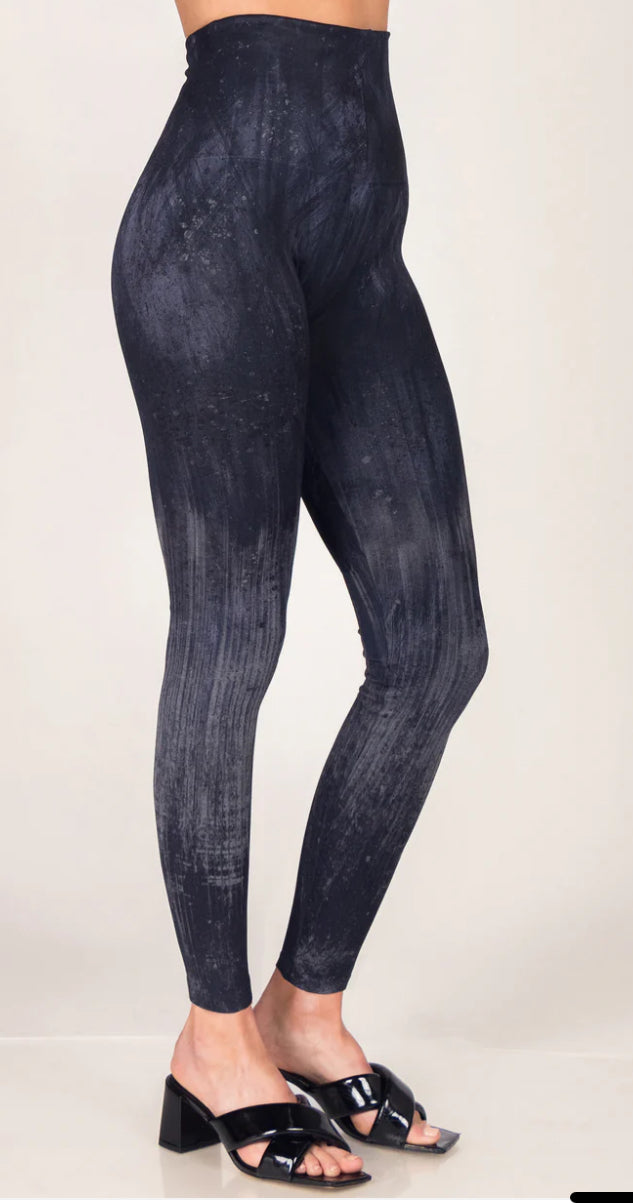 M.Rena High Waist Navy & Grey Ombré Speckled Legging XL