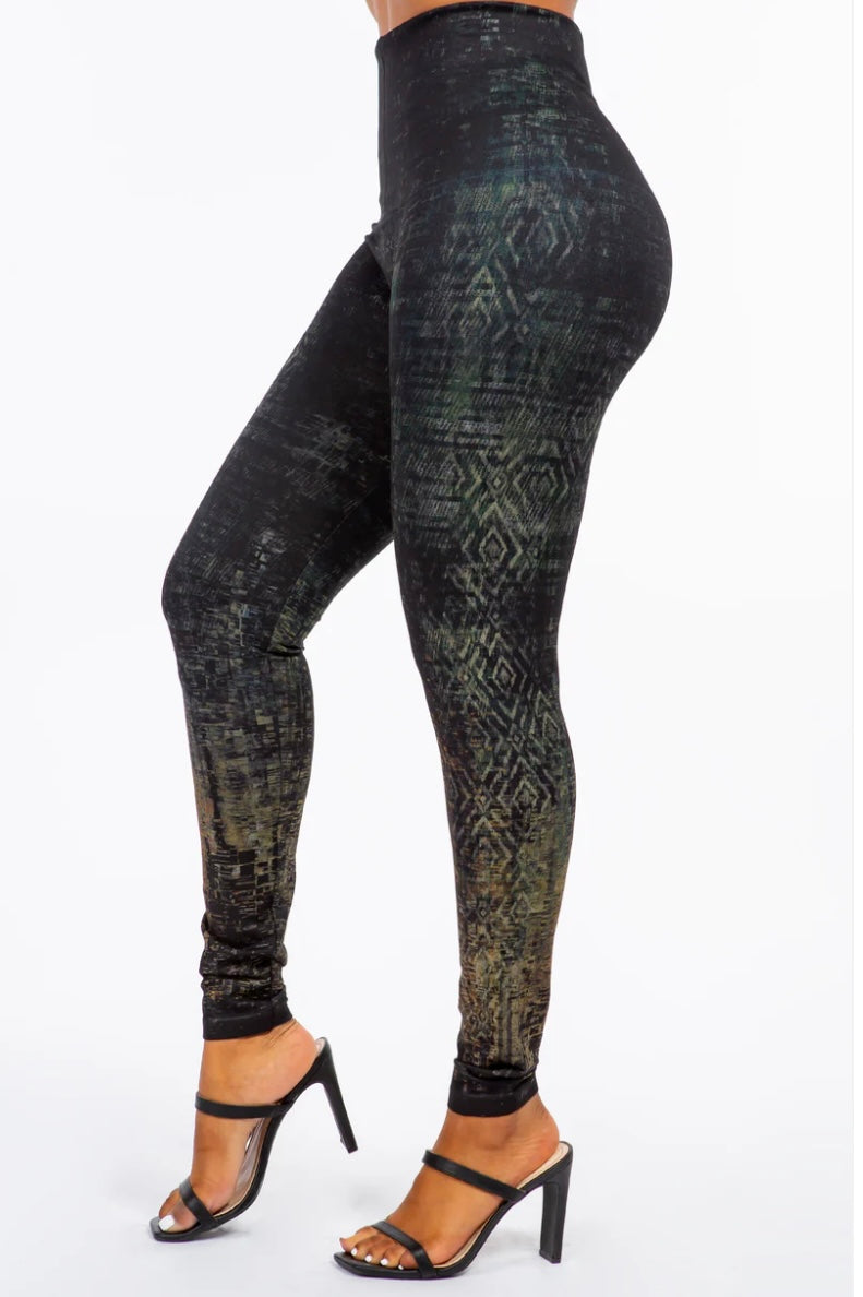 M. Rena High Waist Legging Geometric Print