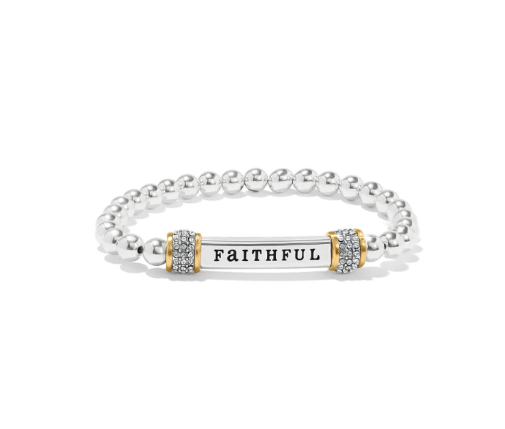 MERIDIAN FAITHFUL TWO TONE STRETCH BRACELET