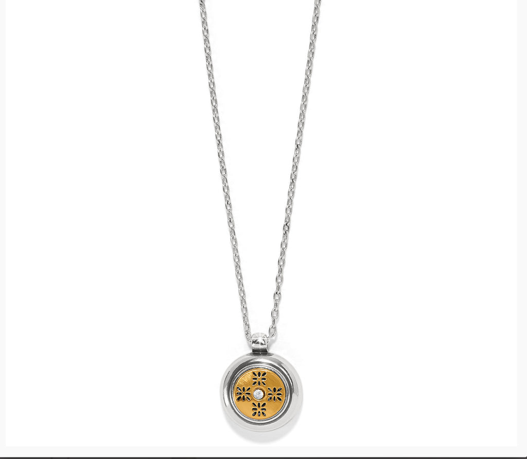 MOSAIC ROUND TWO TONE MINI NECKLACE