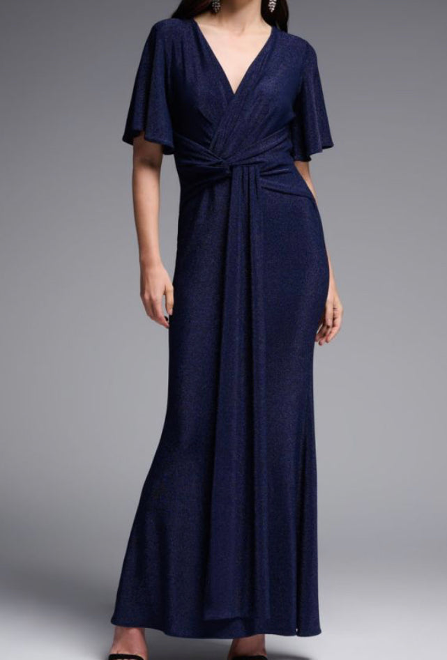 Joseph Ribkoff Navy Lurex Flare Maxi Evening Gown Clutch Joseph Ribkoff Navy Lurex Flare Maxi Evening Gown Clutch