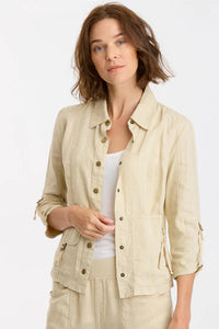 Walton Linen Safari Jacket Gypsum A