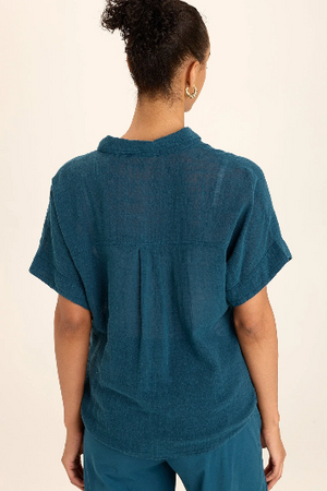 Wearables Gauze Teagan Tie Top in Abyss Pigment c