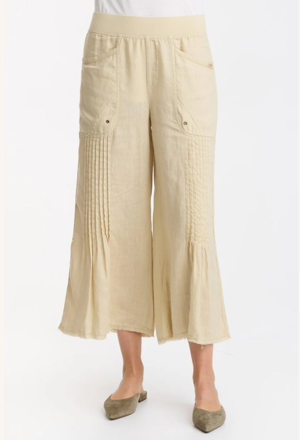 Xcvi Brielle Linen Gaucho Pants Gypsum A