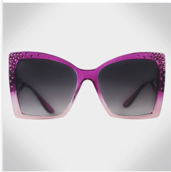 Crystal Embellished Oversized Sunglasses