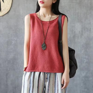 OUBE 333 LINEN TANK TOP