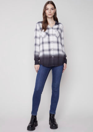 CHAR PLAID BUTTON SOFT SHIRT