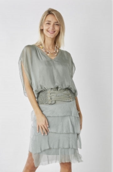 LOOK SHORT Silk Ruffle Skirt