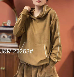 J&M 22263 HOODIE 5% CASHMERE, 30% Cotton, 30% Modal, 35% Polyster