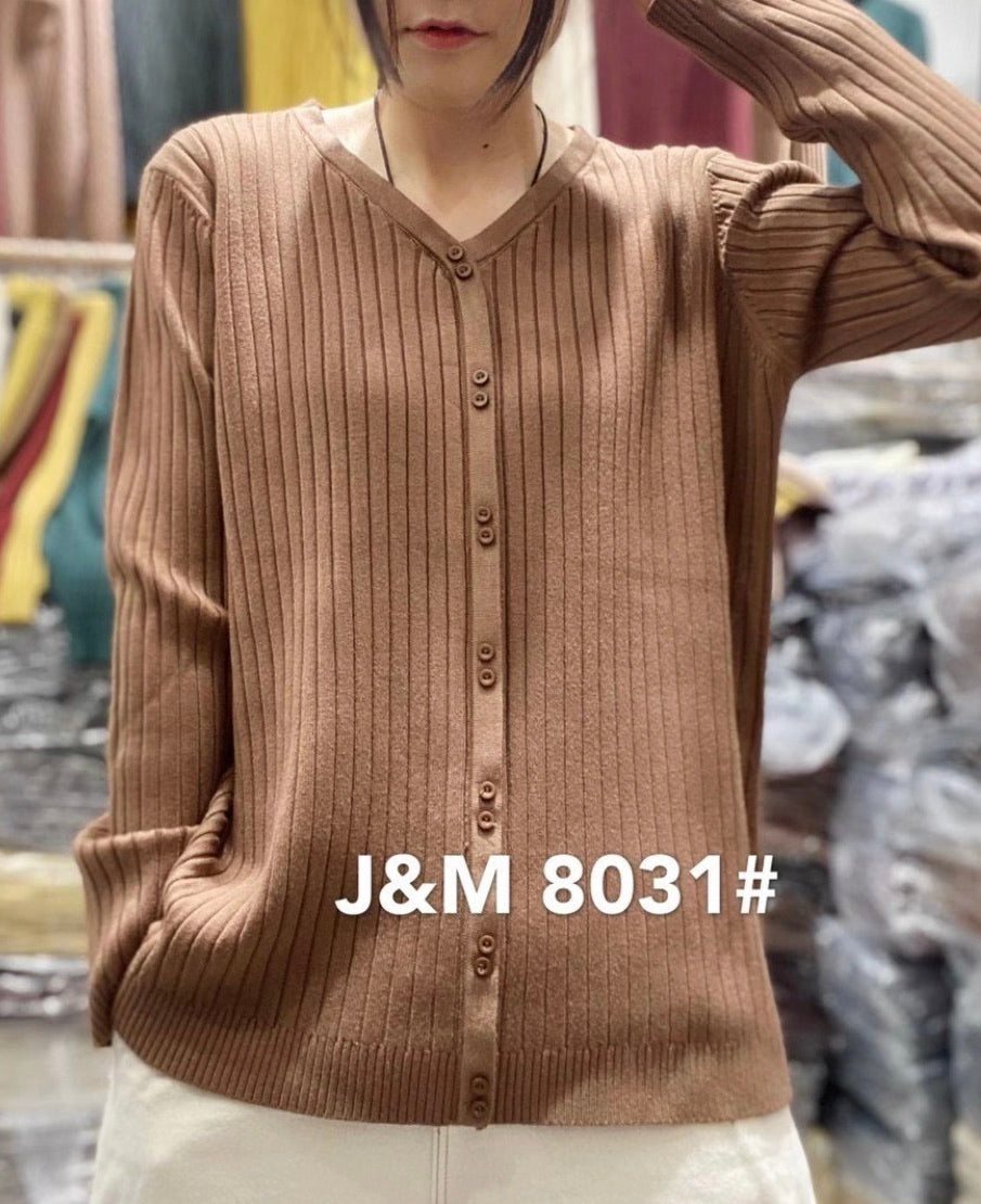 J.M 8031 RIBBED BUTTON DOWN PULL OVER COTTON, 30%MODAL, 20%POLYSTER