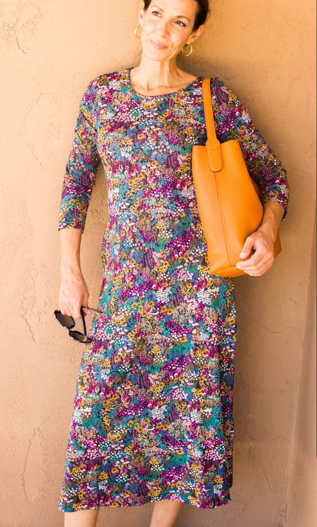 JOUL ELODIE ROUND NECK DRESS DITSY