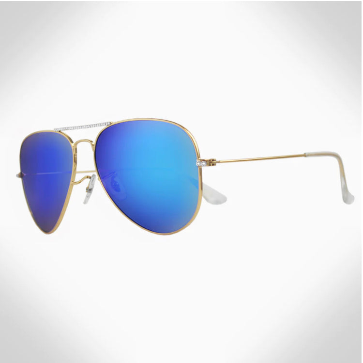 Crystal Embellished Aviator Sunglasses