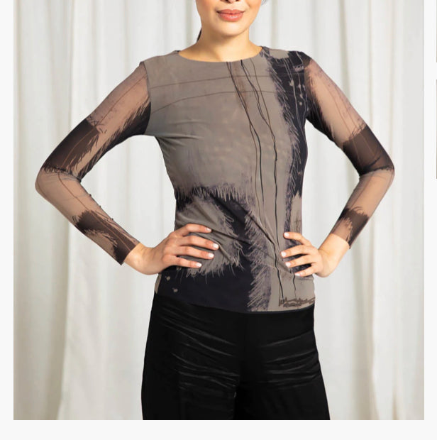 AMB WESTERN FLORENCE MESH TOP