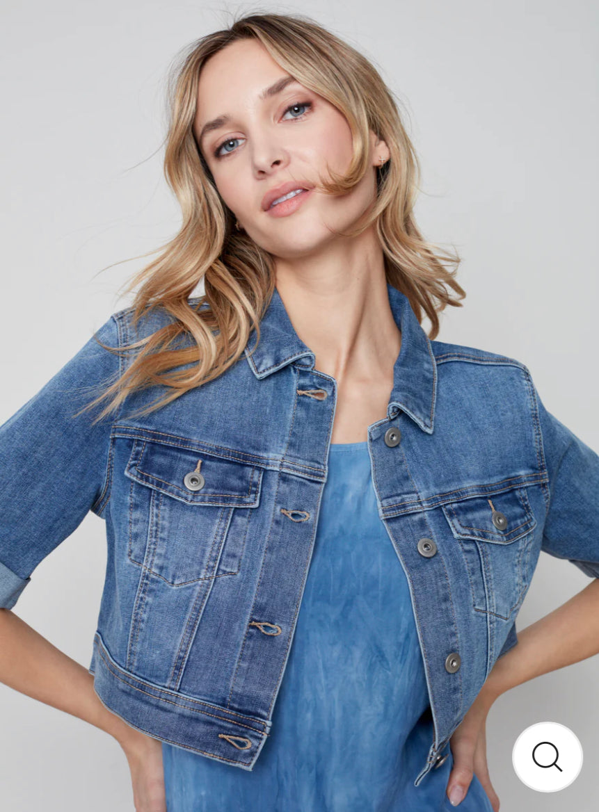 CHAR 6112R CROP DENIM JACKET