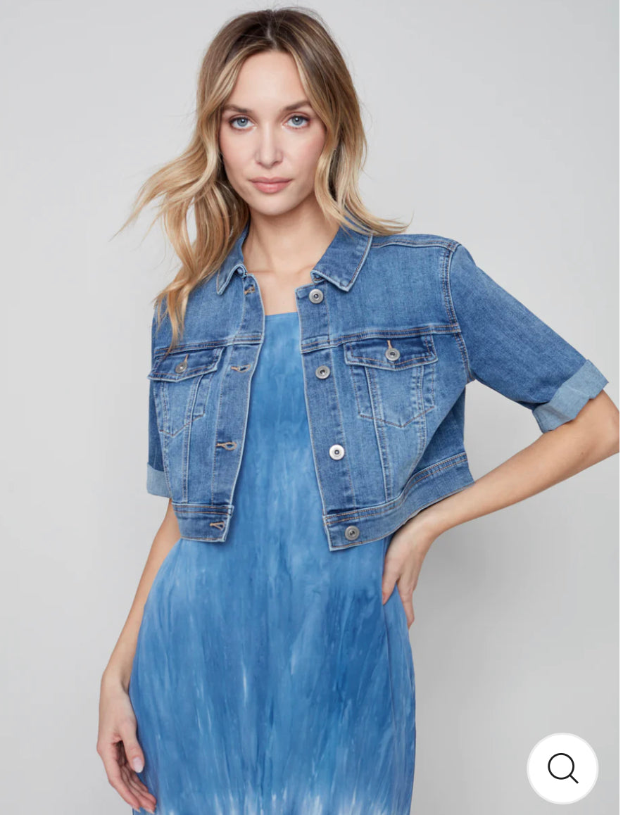 CHAR 6112R CROP DENIM JACKET